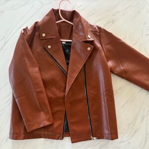 Faux Leather jacket Size 130 (US Size 6-7 kids)